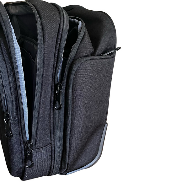 NWT KROSER Maletin Expandible Travel Bag Laptops Roller Black Telescope Zipper - Picture 7 of 11